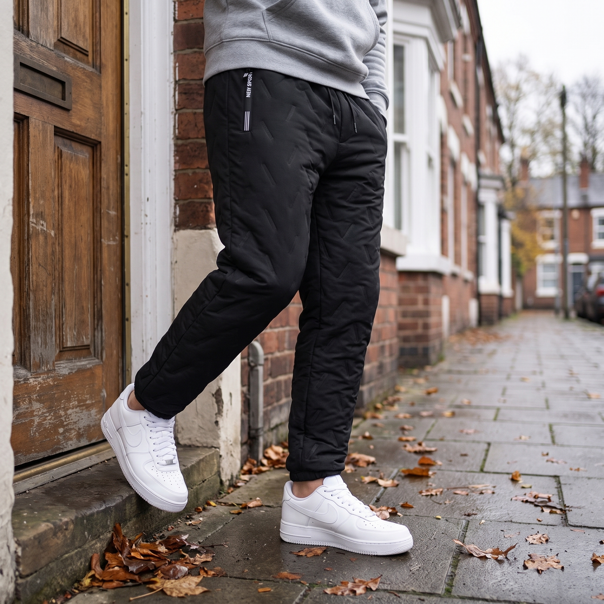 Herren fleecegefütterte Hose – Sherpa Thermo-Jogger für den Winter