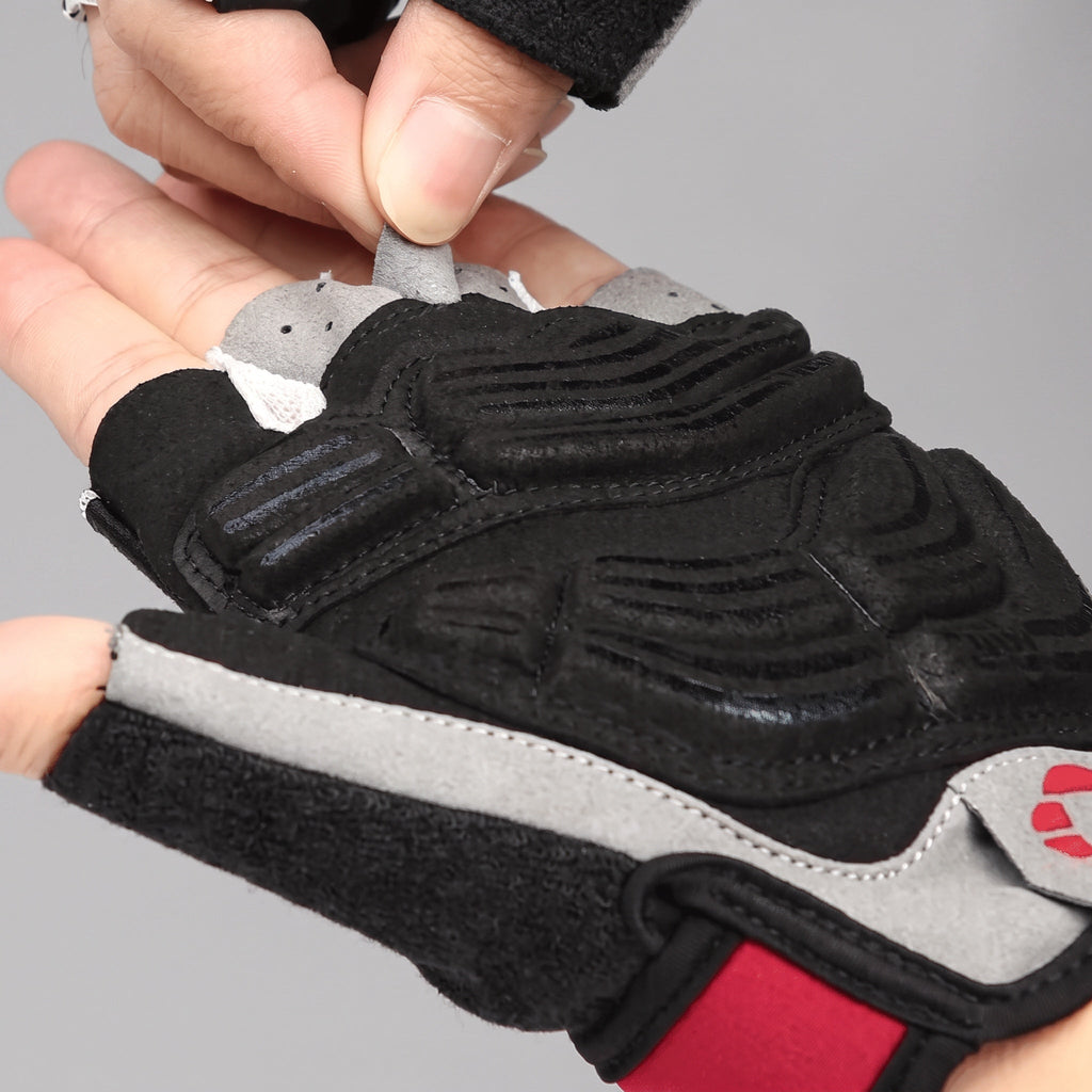 Fingerlose Radhandschuhe mit Gel-Polsterung und Reflektorbesatz