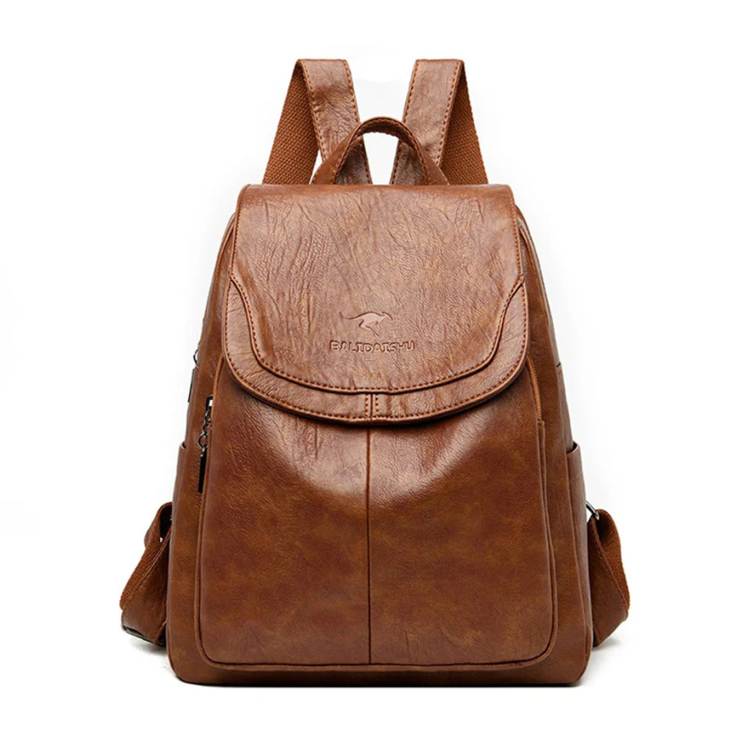 Veganem Leder Taschen Rucksack mit Anti-Diebstahl-Design für Damen – EleganceSafe Backpack