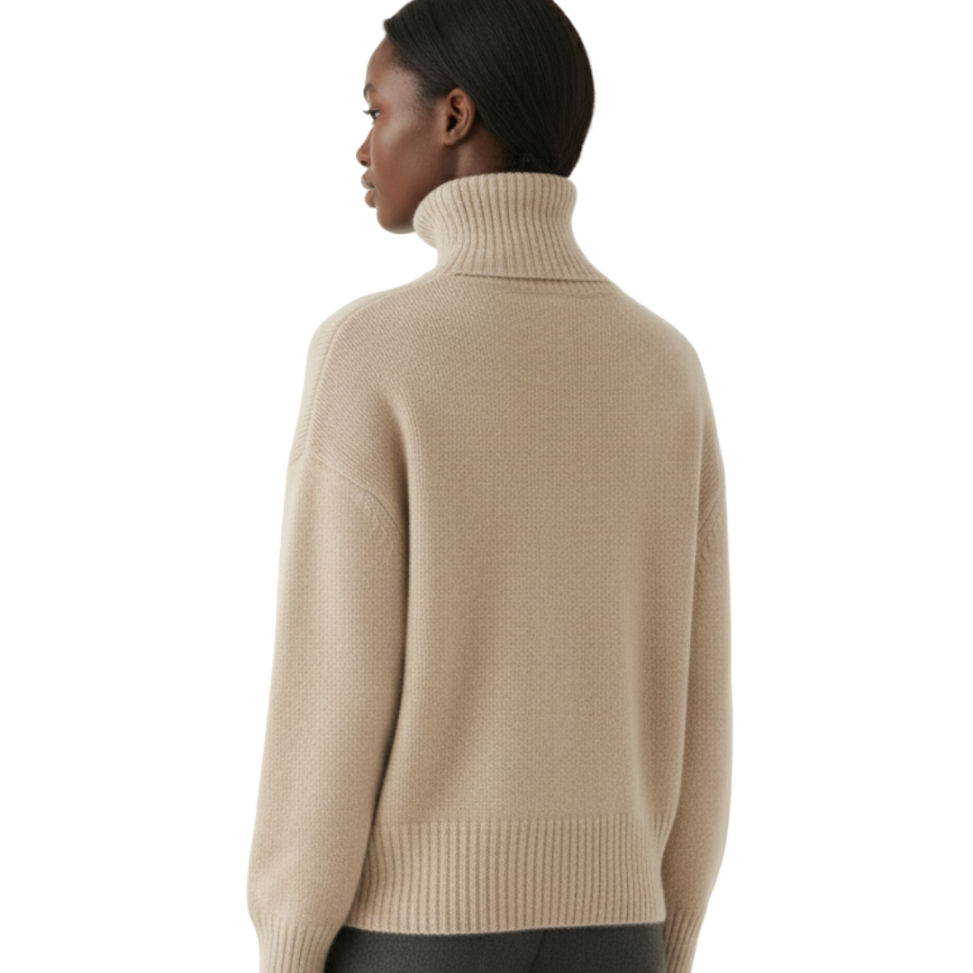 LuxeWool Pullover mit hohem Kragen