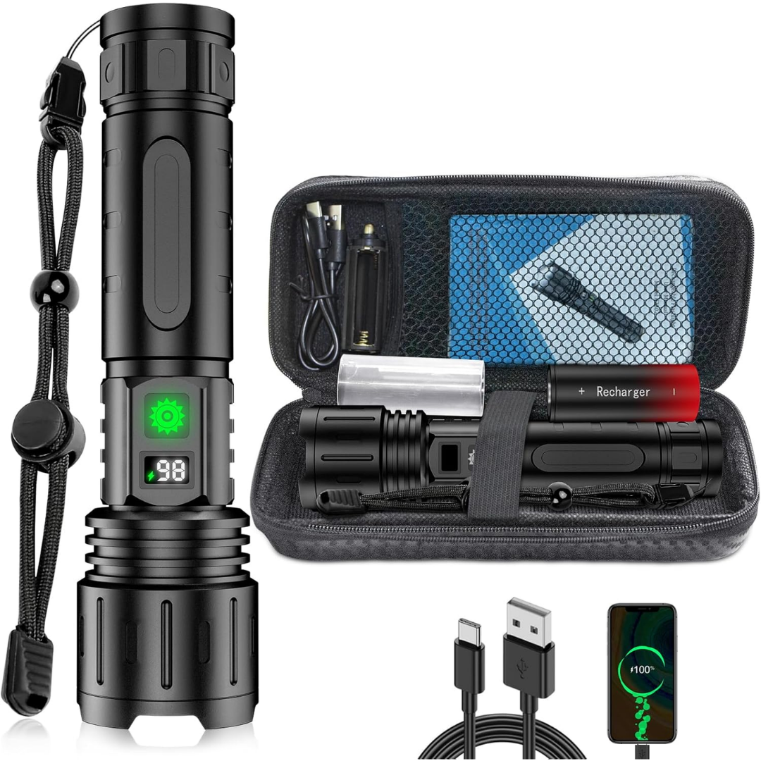 Ultrahelle, wiederaufladbare LED-Taschenlampe mit Powerbank-Funktion