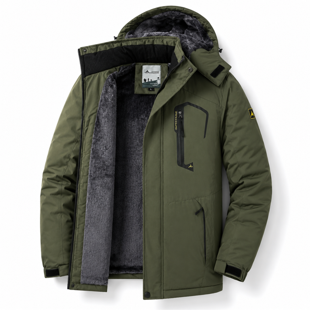 Wasserdichte Outdoorjacke für Herren – Mantel mit abnehmbarer Kapuze