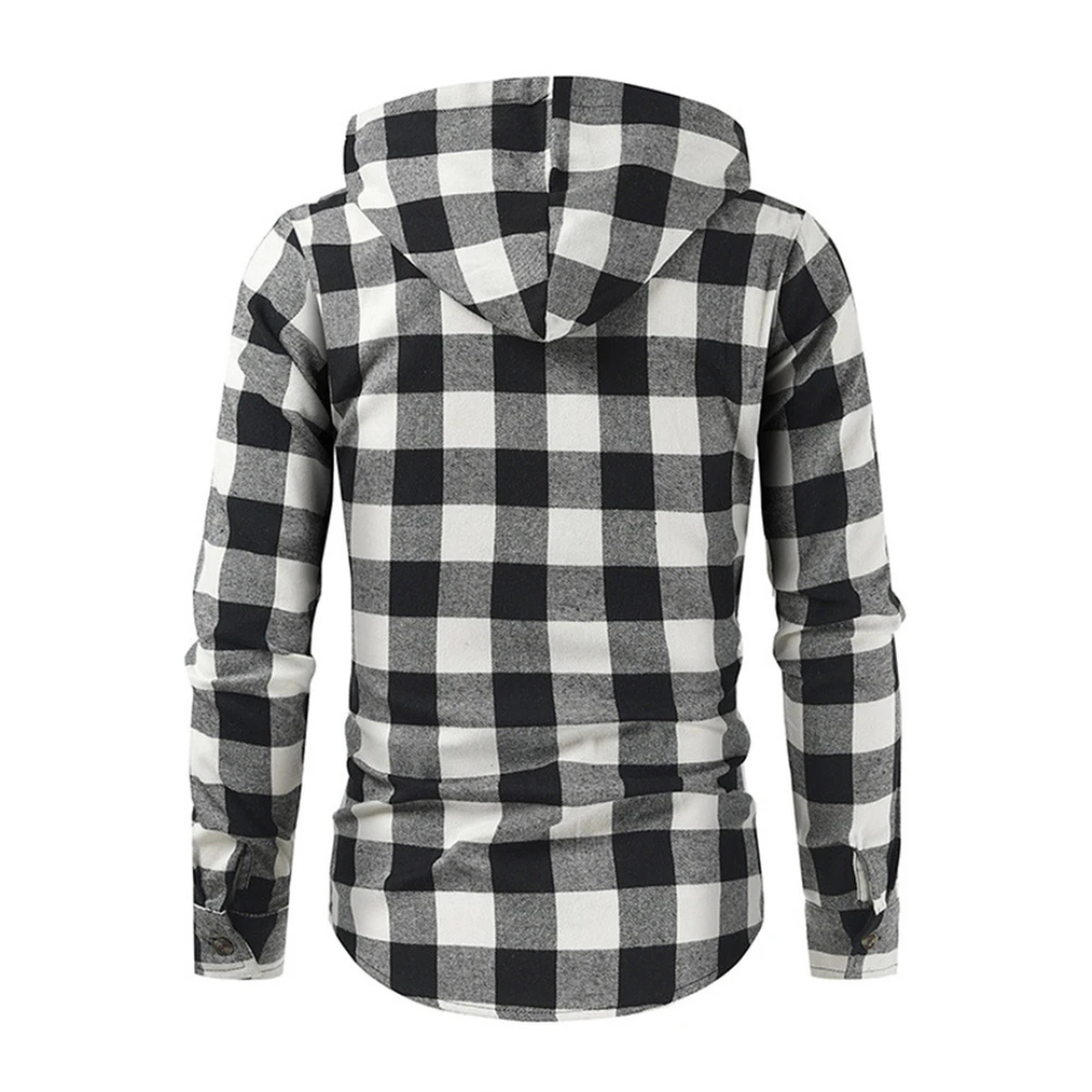 Flanell Kapuzenhemd mit Knopfleiste & atmungsaktivem Material – NordFlan Comfort Pullover