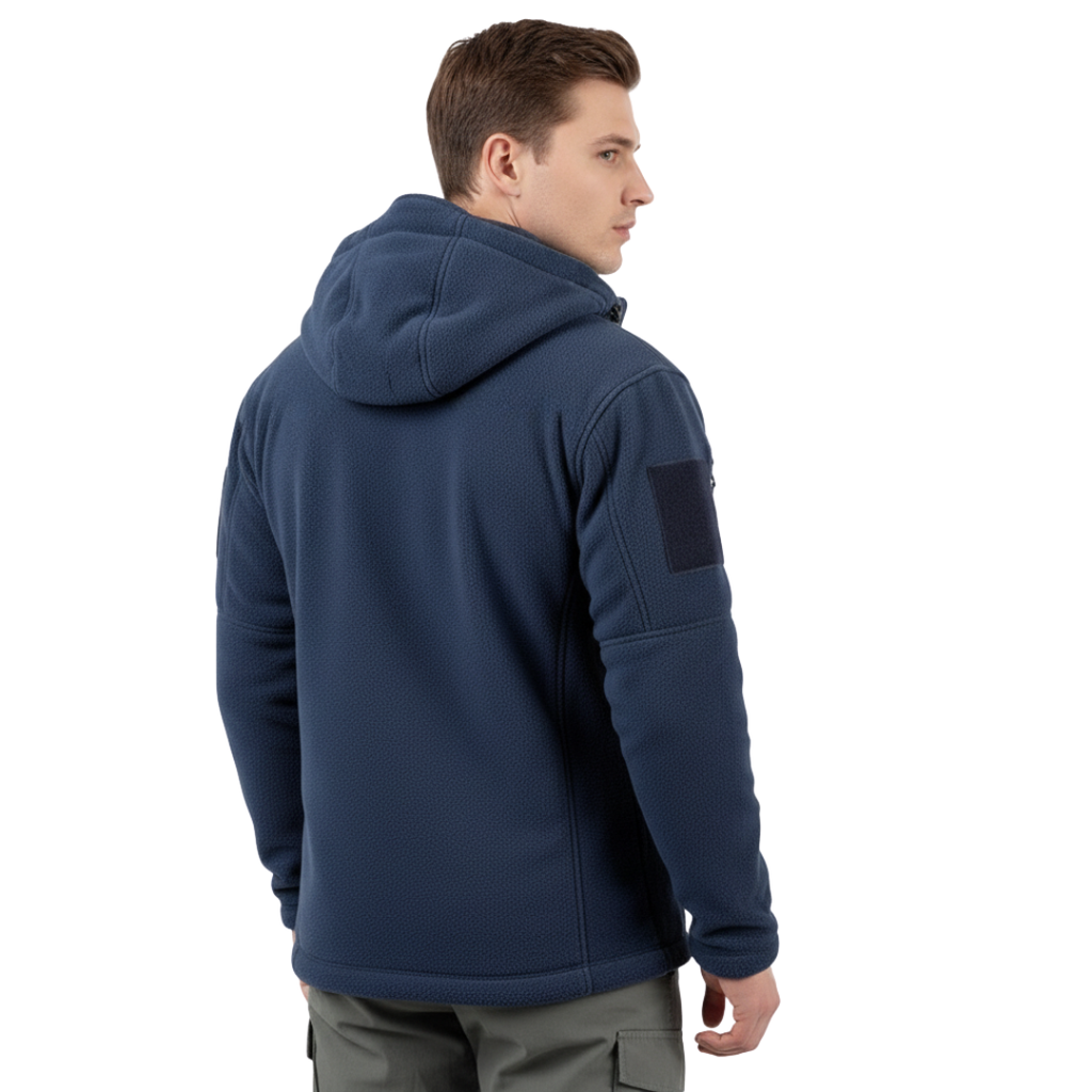 Herren Taktische Fleecejacke – Thermo Outdoor Hoodie mit Reißverschlusstaschen