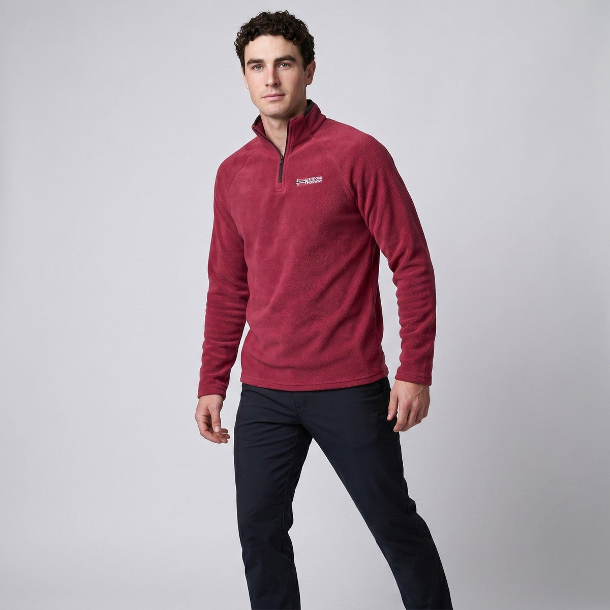 Herren Quarter-Zip Fleecepullover – leichter Fleece für Wandern und Camping