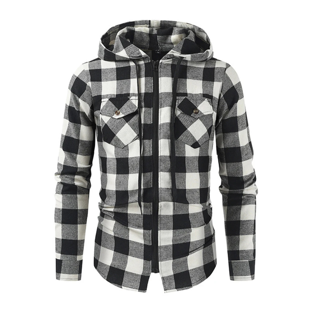 Flanell Kapuzenhemd mit Knopfleiste & atmungsaktivem Material – NordFlan Comfort Pullover