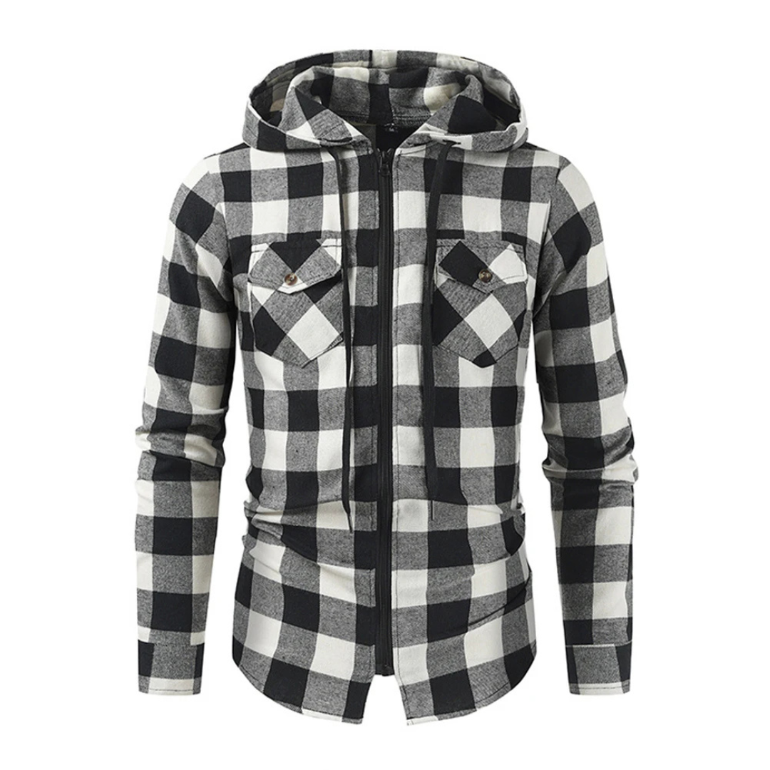Flanell Kapuzenhemd mit Knopfleiste & atmungsaktivem Material – NordFlan Comfort Pullover