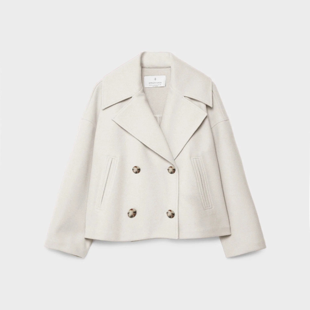Damen Kurz geschnittener mantel – Vintage Zweireihige Jacke