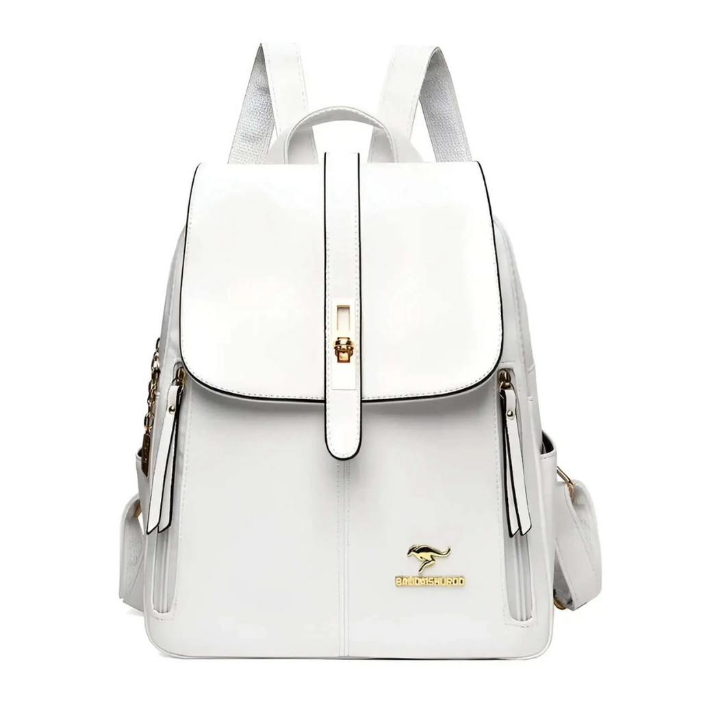 Leder Taschen Rucksack für Damen mit Schloss & Fächern – ClassicCharm Backpack