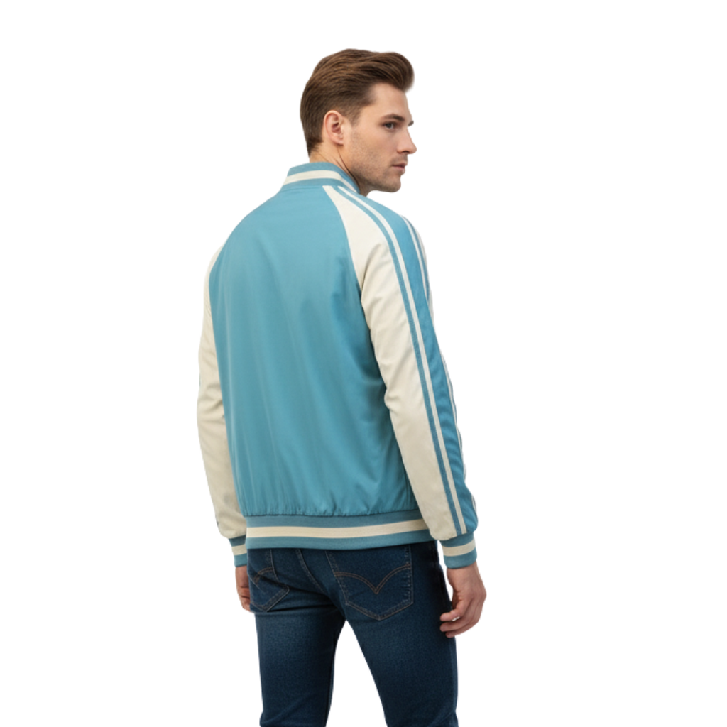 Herren Retro-Trackjacke mit Streifen – Klassische Sportjacke mit Reißverschluss