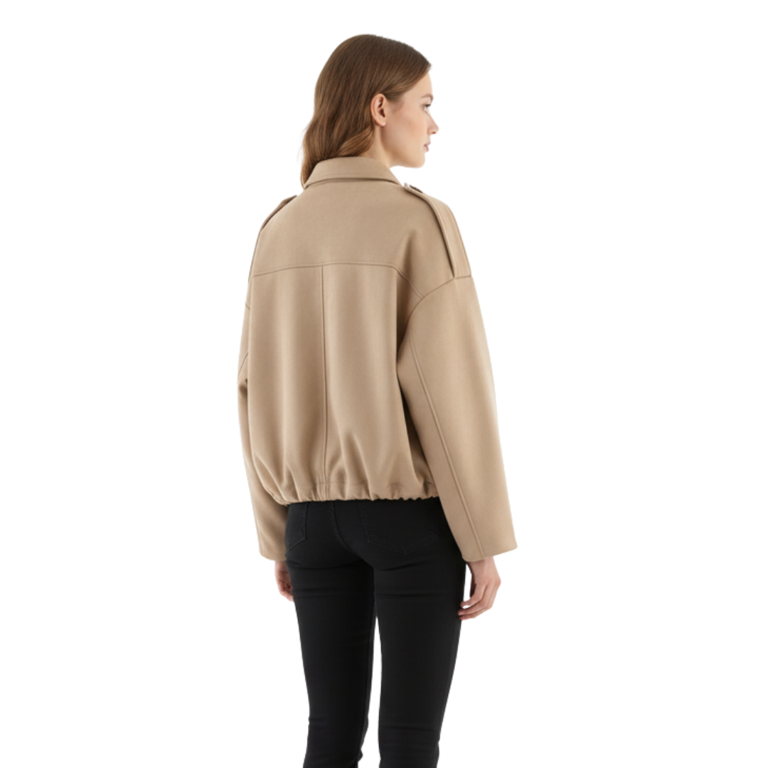 Damen Oversize Zip-Up Jacke – SoftFlow Urban Mantel