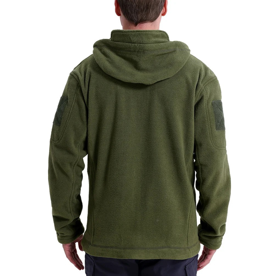 Herren Taktische Fleecejacke – Thermo Outdoor Hoodie mit Reißverschlusstaschen