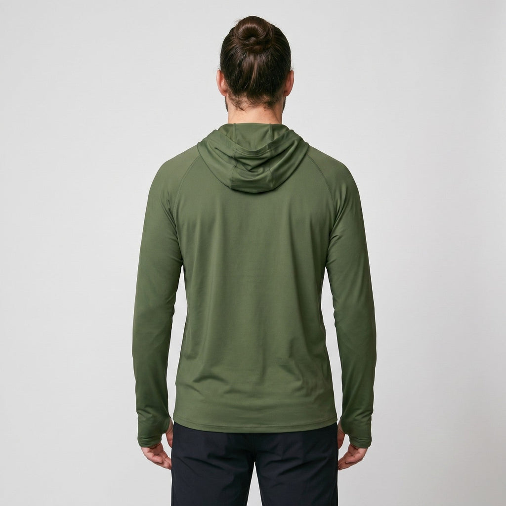 Herren UV-Hoodie UPF 50+ – leicht, schnelltrocknend mit Daumenschlaufen