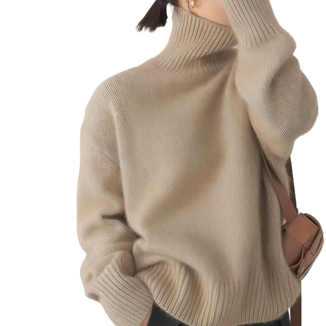 LuxeWool Pullover mit hohem Kragen
