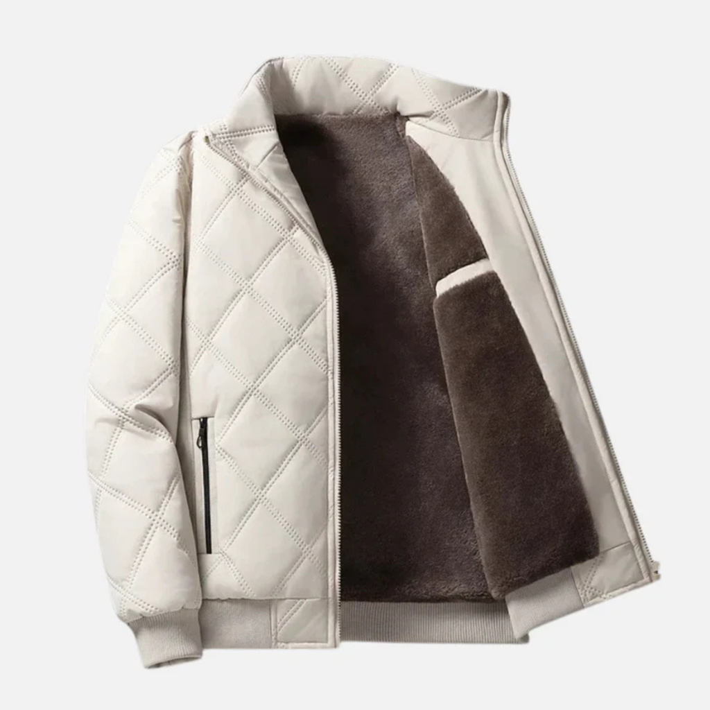 Herren Steppjacke mit Fleece-Futter – Stehkragen Mantel