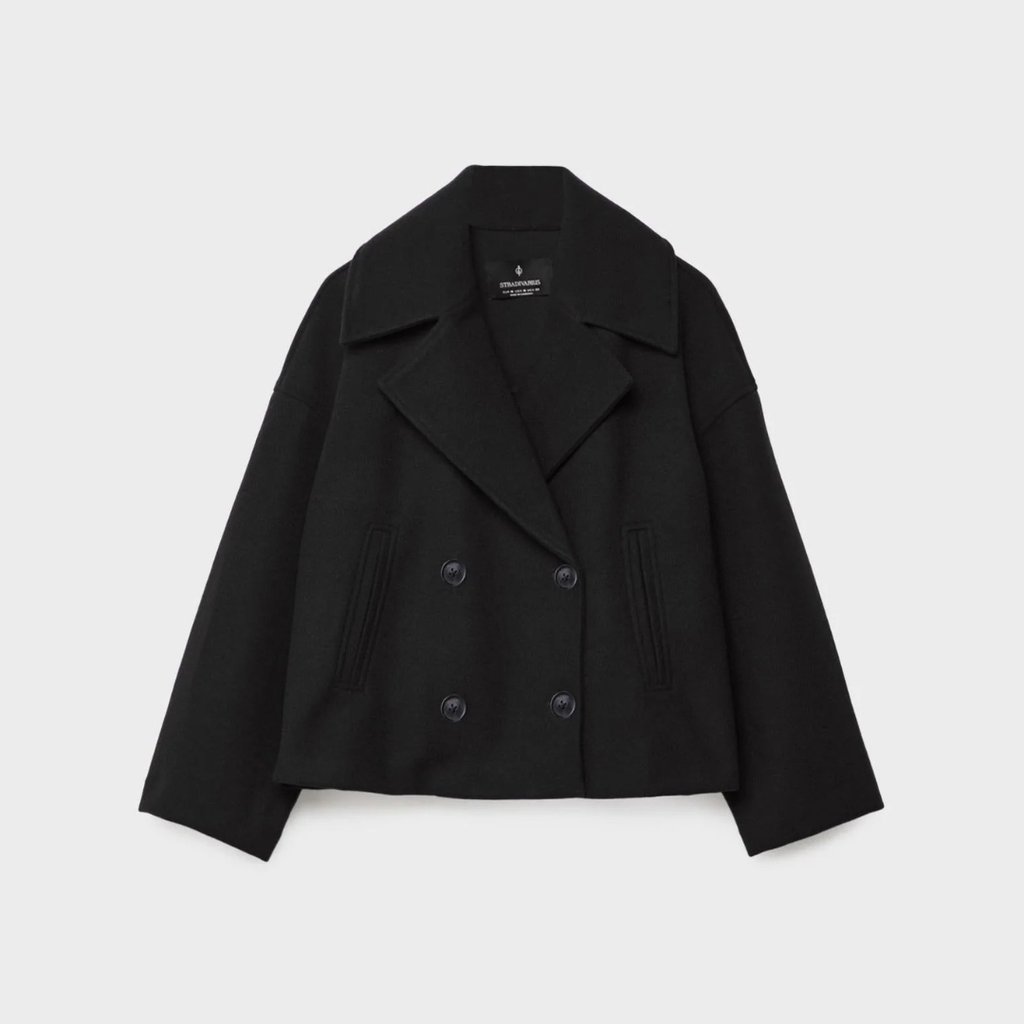 Damen Kurz geschnittener mantel – Vintage Zweireihige Jacke