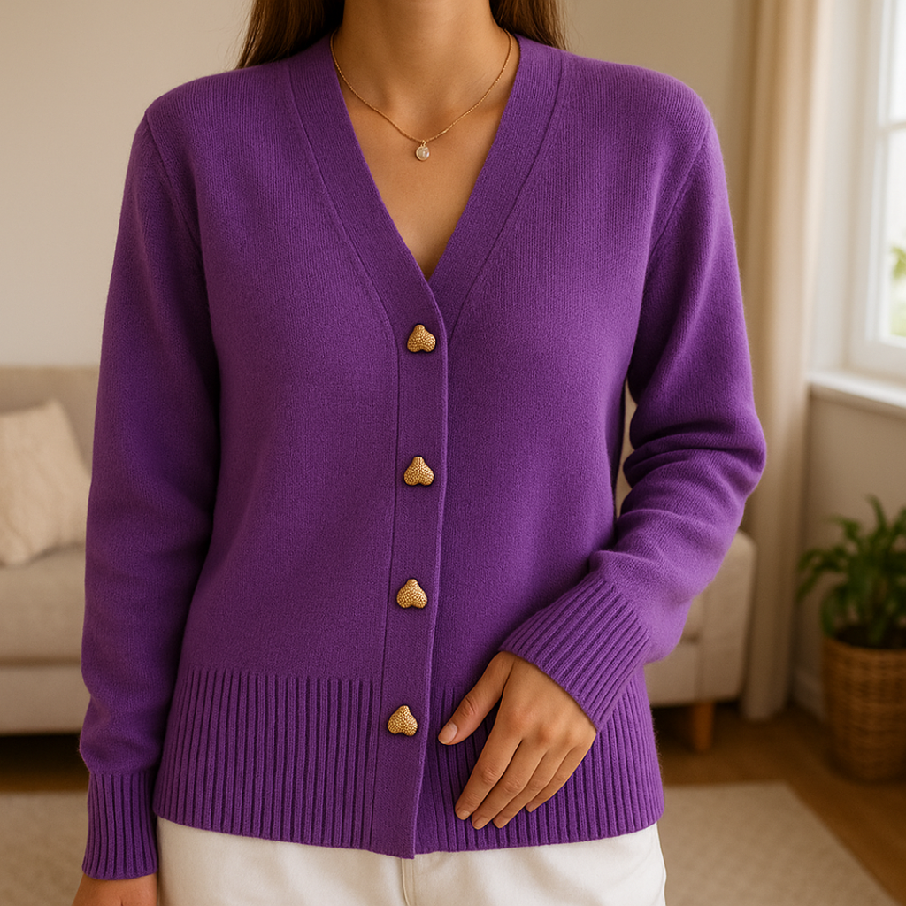 PureCharm V-Ausschnitt-Strickcardigan