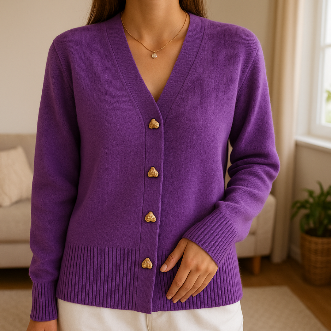 PureCharm V-Ausschnitt-Strickcardigan