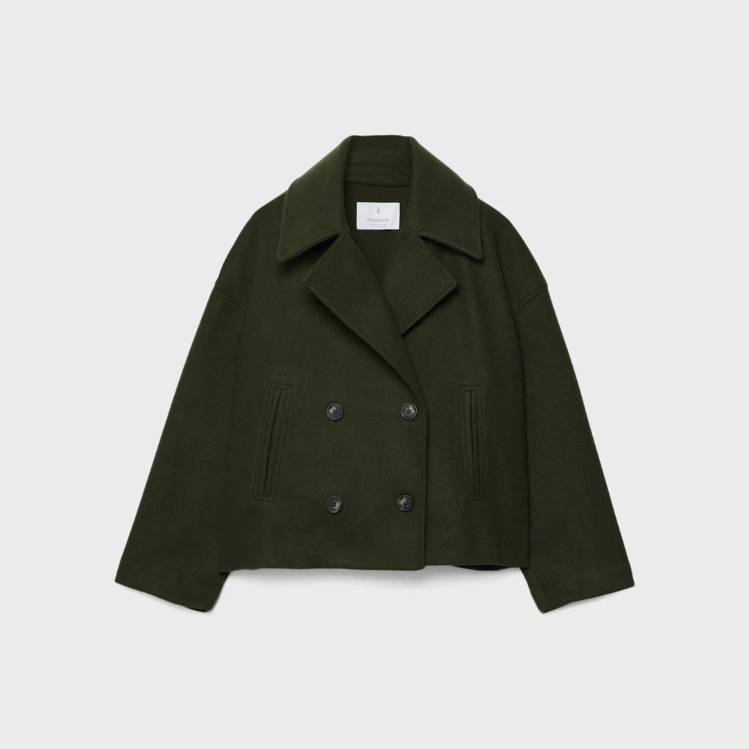 Damen Kurz geschnittener mantel – Vintage Zweireihige Jacke
