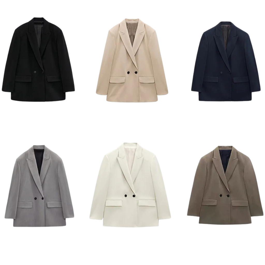 Mantel Damen mit Doppelreihigem Schnitt & Elegantem Office-Look – LioraBlaze Blazer