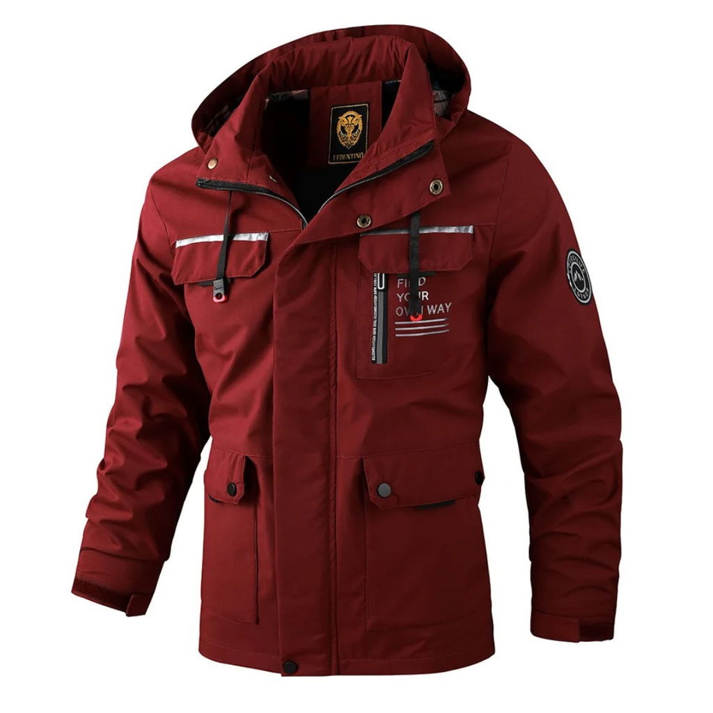 Herren Fleecejacke mit Kapuze – Winddichte Outdoor-Jacke mit Reißverschluss