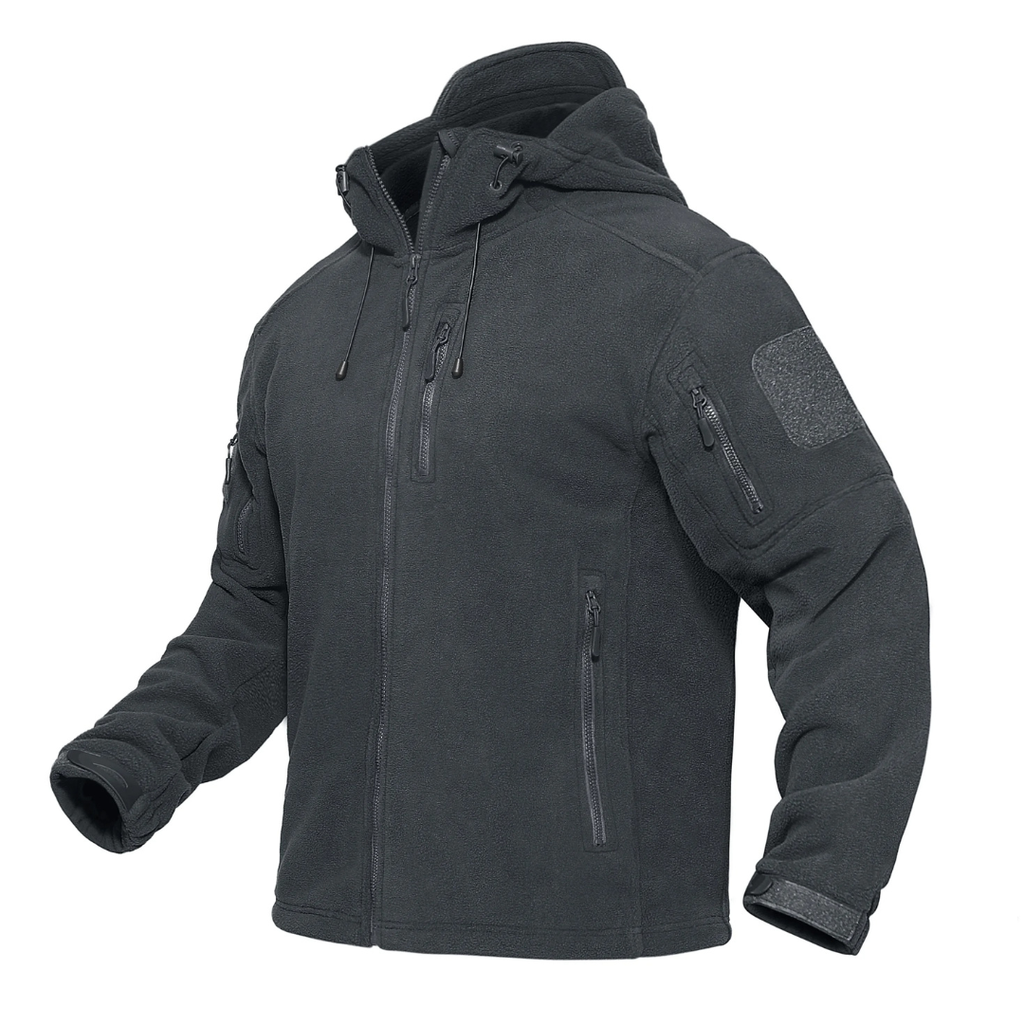 Winddichte Herren-Fleecejacke mit Kapuze – Warme Outdoor-Softshell