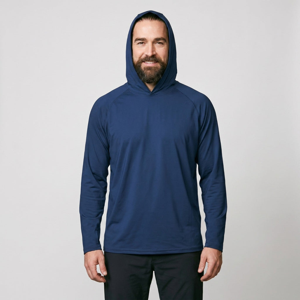 Herren UV-Hoodie UPF 50+ – leicht, schnelltrocknend mit Daumenschlaufen