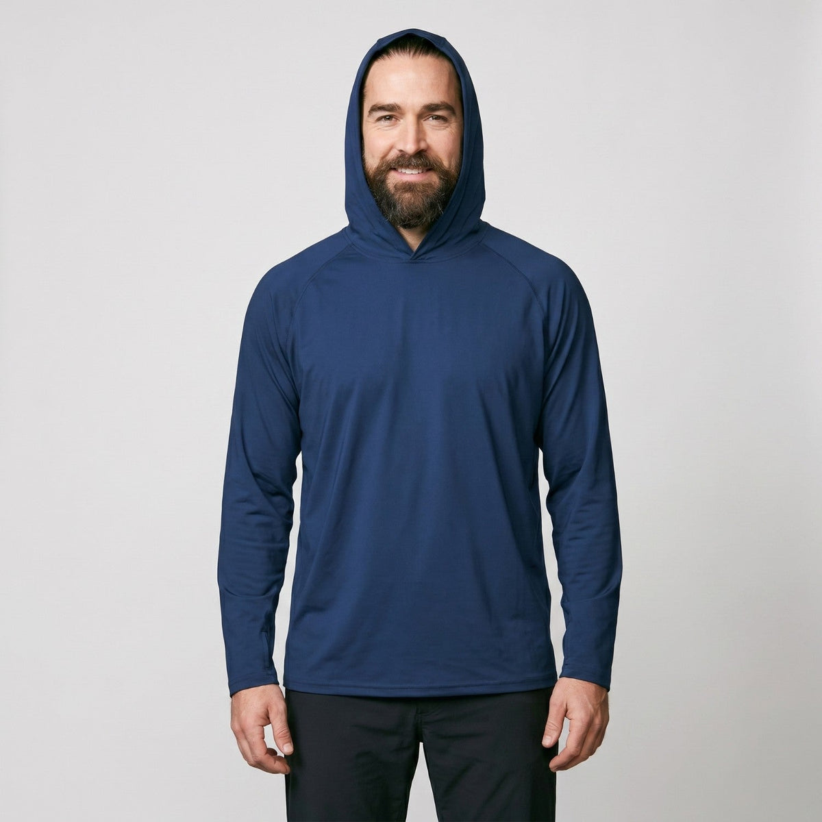 Herren UV-Hoodie UPF 50+ – leicht, schnelltrocknend mit Daumenschlaufen