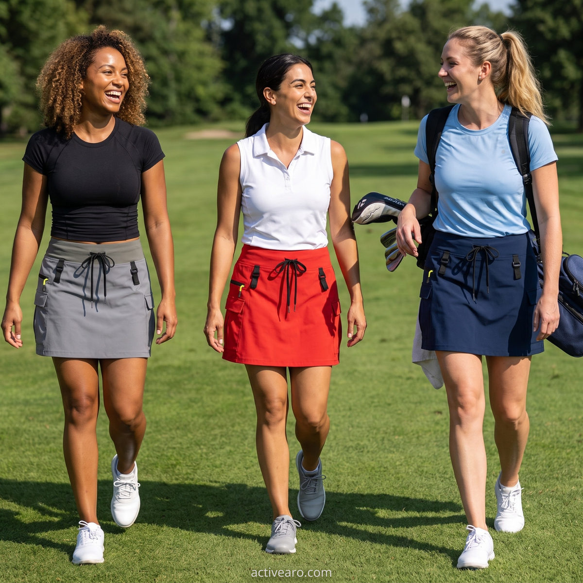 Damen-Cargo-Skort mit Taschen – High-Waist, schnelltrocknend