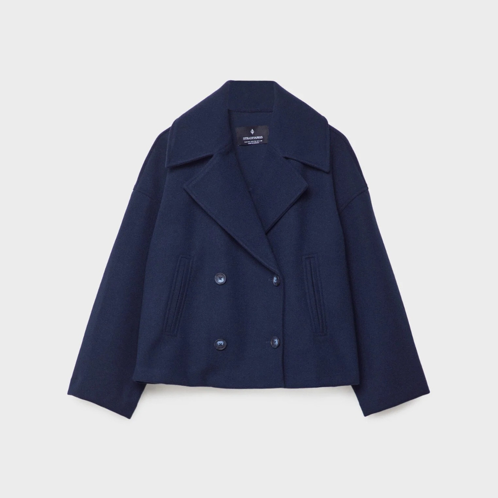 Damen Kurz geschnittener mantel – Vintage Zweireihige Jacke