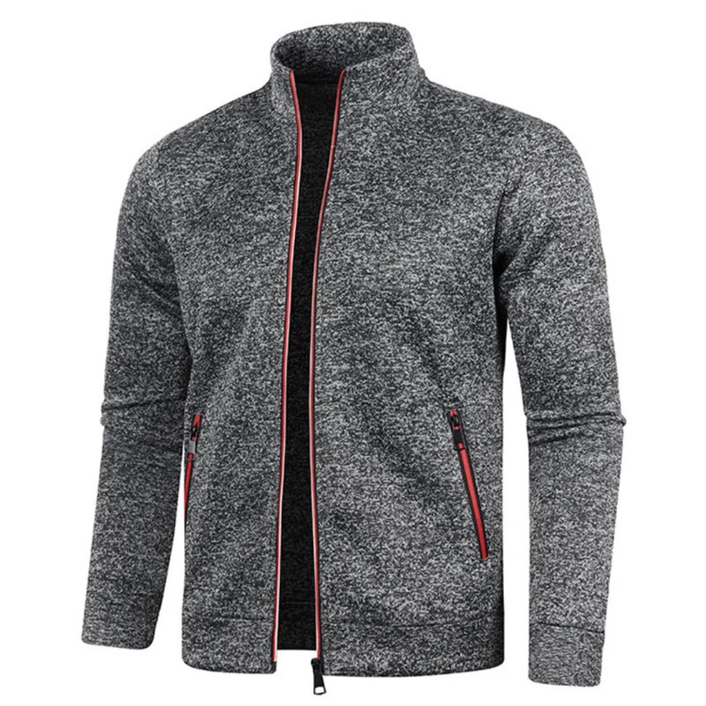Herren Fleecejacke mit Reißverschluss – Thermo-Strick