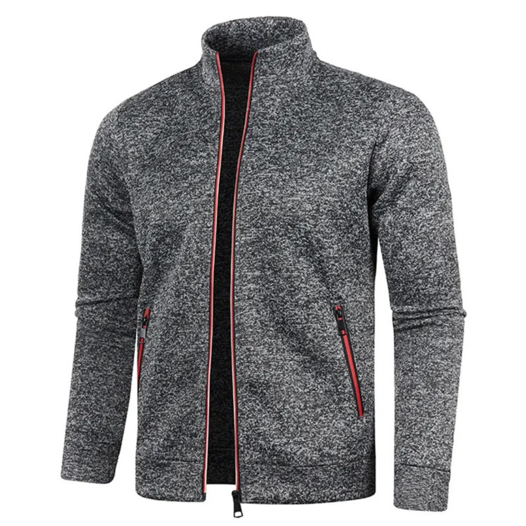 Herren Fleecejacke mit Reißverschluss – Thermo-Strick