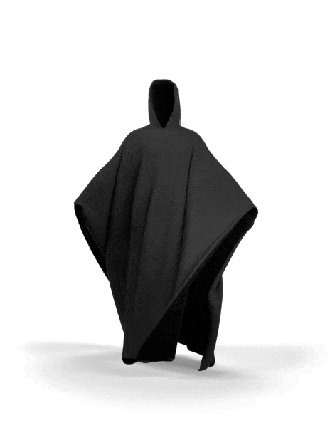 Gewichteter Cape-Hoodie – kuscheliger Baumwoll-Hoodie mit Kunstfellfutter
