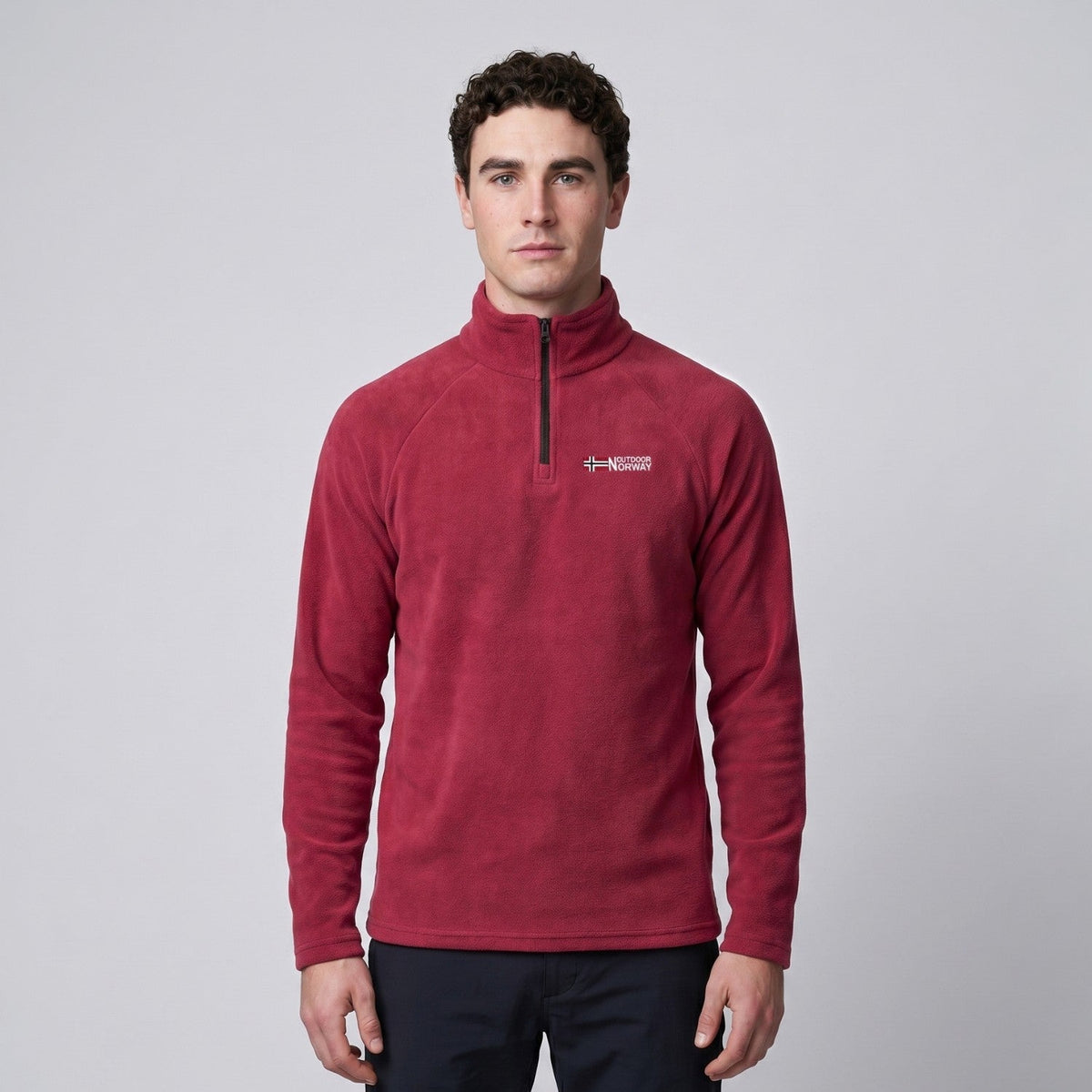 Herren Quarter-Zip Fleecepullover – leichter Fleece für Wandern und Camping