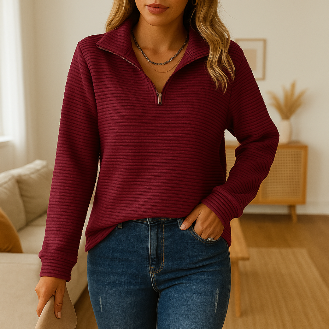 Selene Pullover mit Halb-Reißverschluss