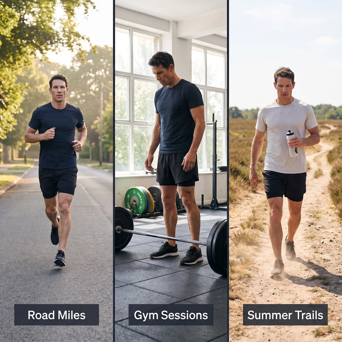 Herren Laufshorts 2-in-1 mit Innenslip und Handytasche