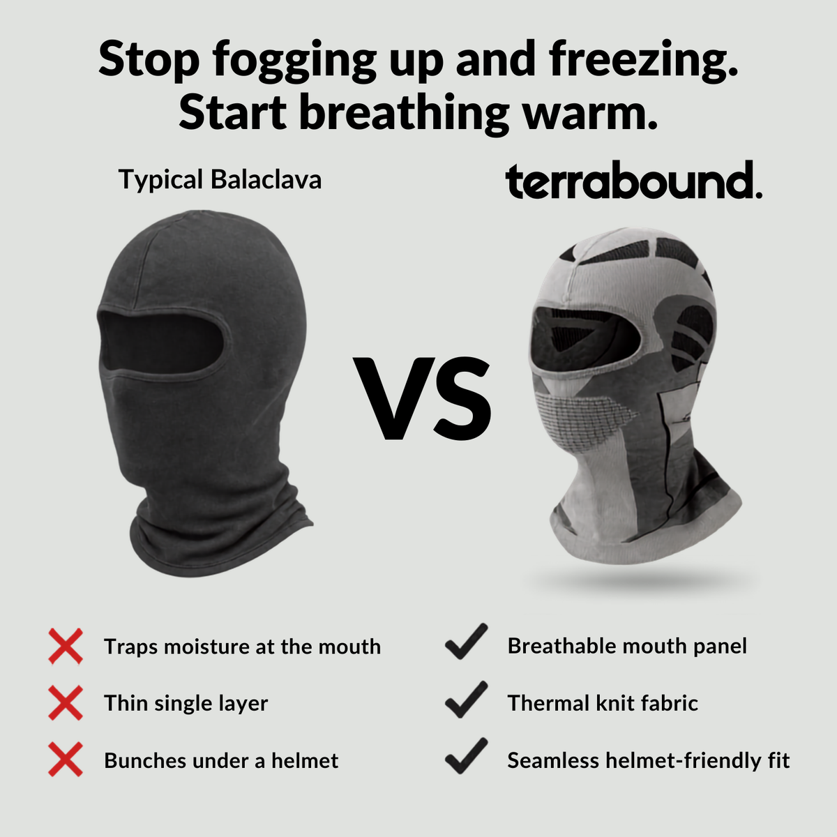 Thermo-Sturmhaube mit atmungsaktivem Mundpanel