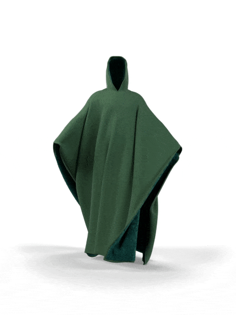 Gewichteter Cape-Hoodie – kuscheliger Baumwoll-Hoodie mit Kunstfellfutter