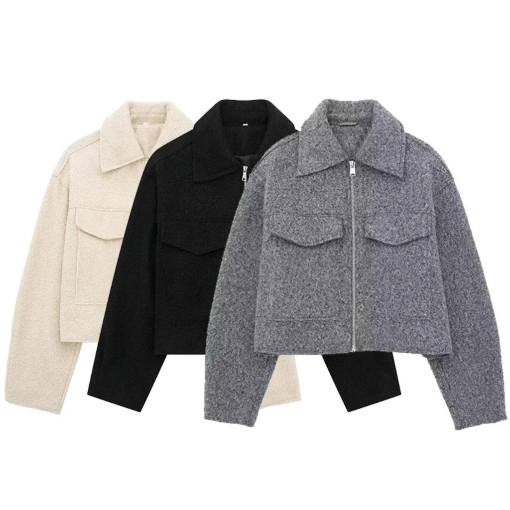 Mantel Damen mit Reißverschluss & Brusttaschen – NordVell Classic Jacket