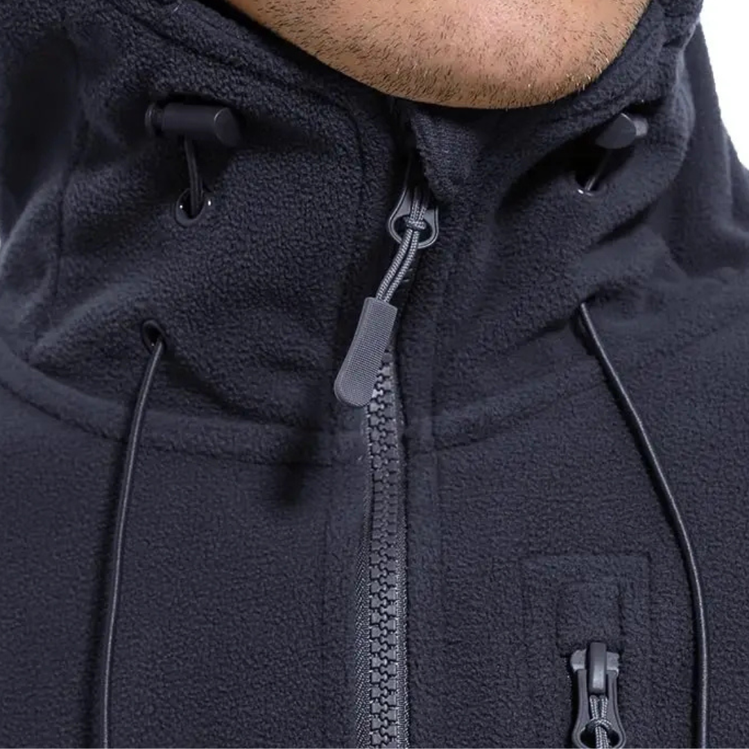 Winddichte Herren-Fleecejacke mit Kapuze – Warme Outdoor-Softshell