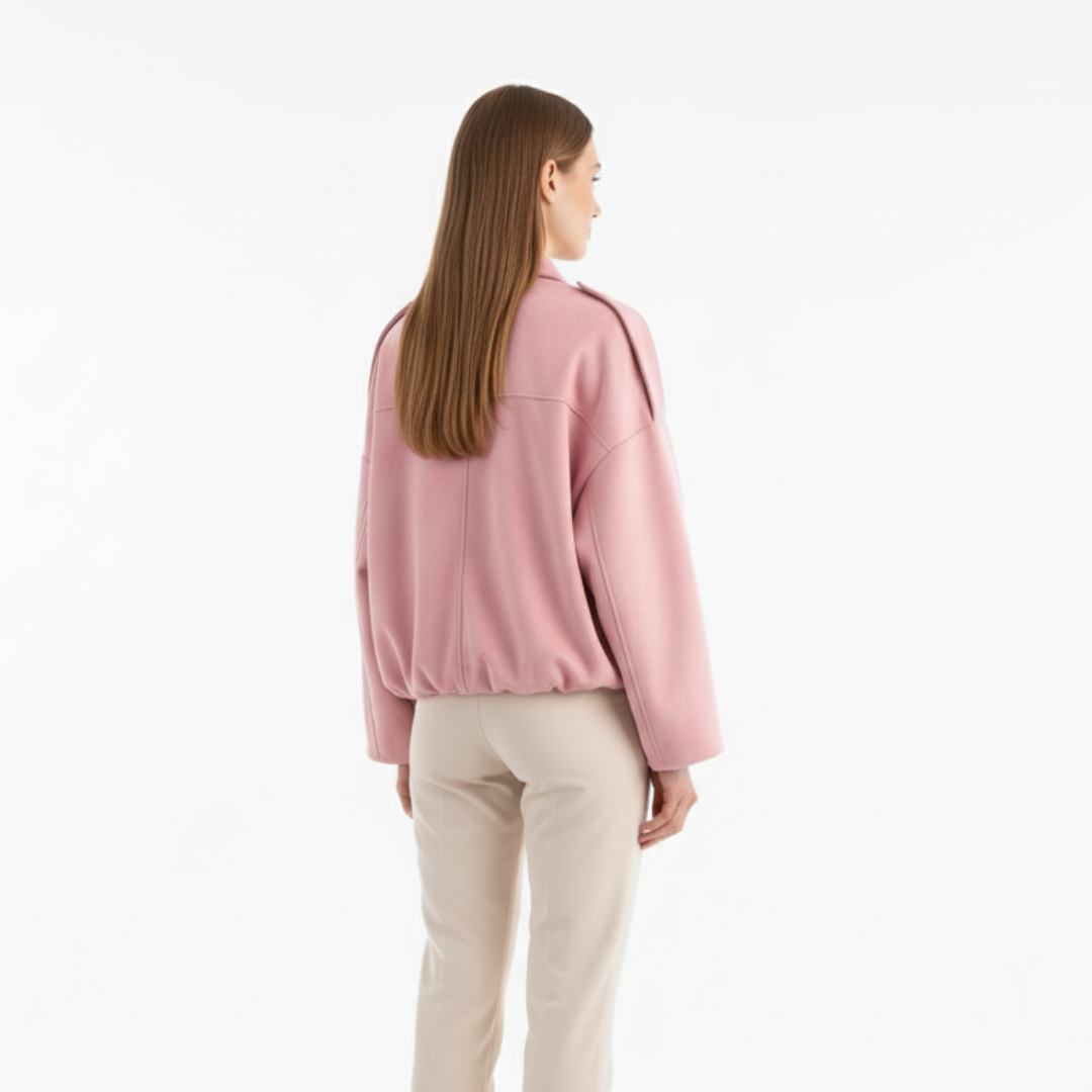 Damen Oversize Zip-Up Jacke – SoftFlow Urban Mantel