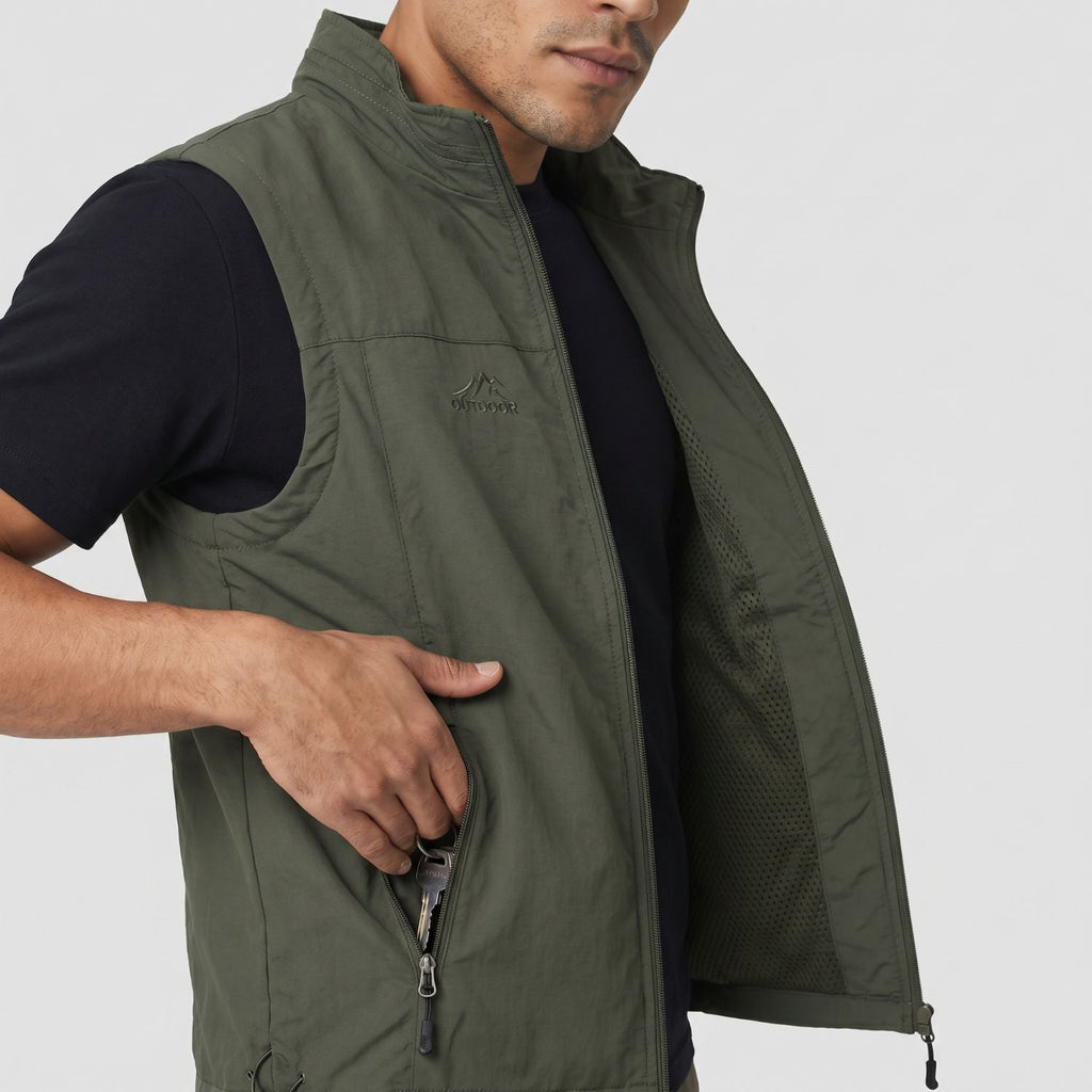 Leichte, atmungsaktive Wanderweste mit vielen Taschen