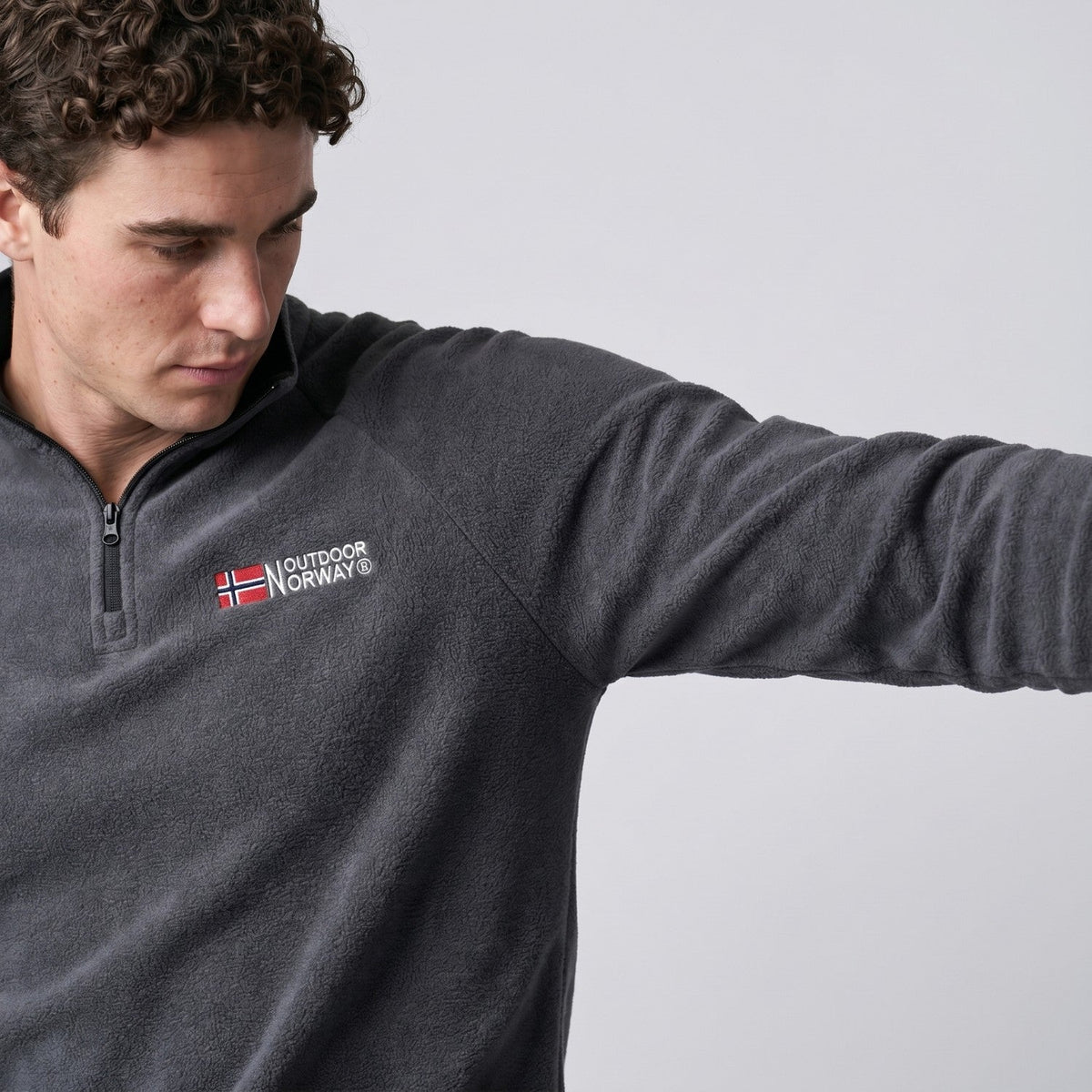 Herren Quarter-Zip Fleecepullover – leichter Fleece für Wandern und Camping