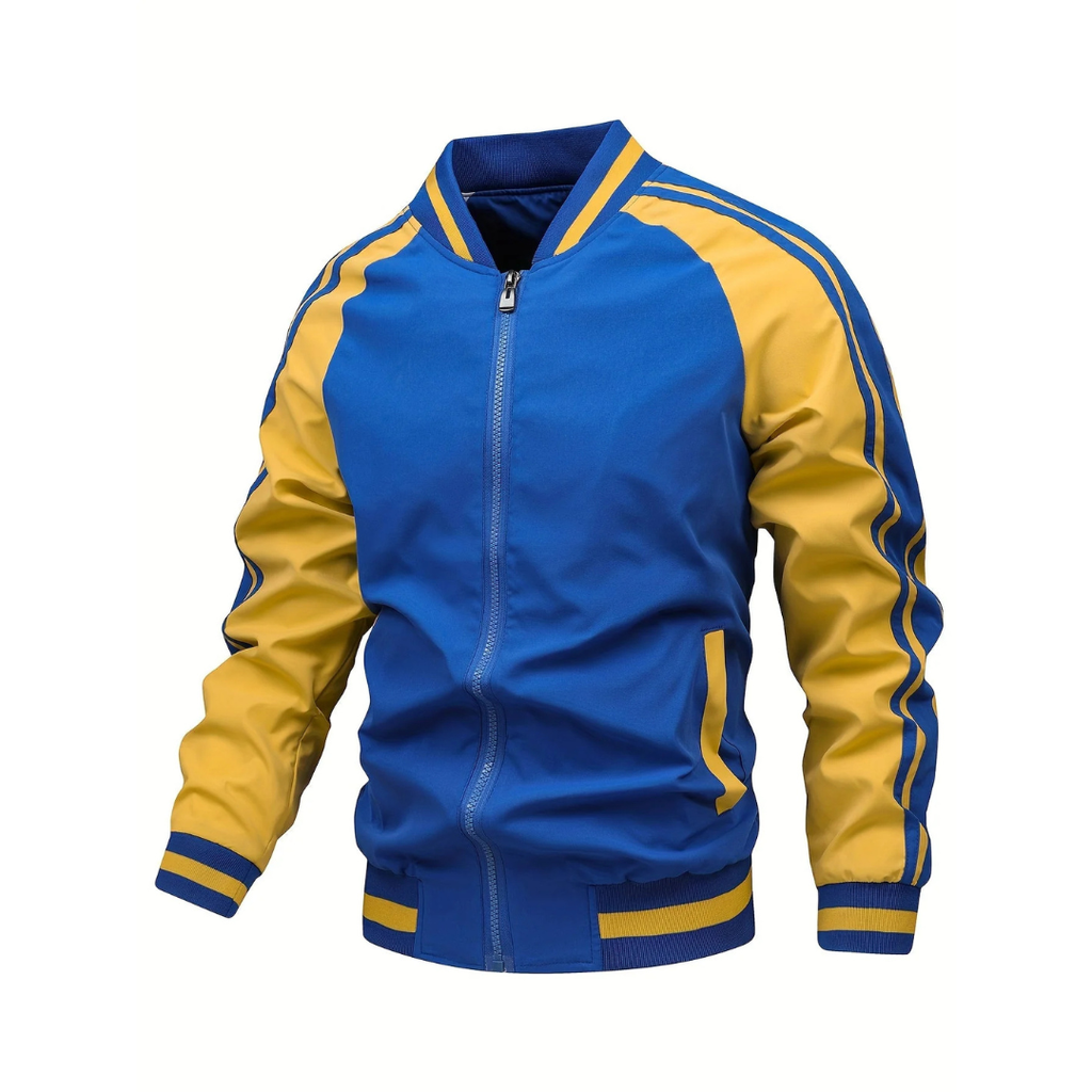 Herren Retro-Trackjacke mit Streifen – Klassische Sportjacke mit Reißverschluss