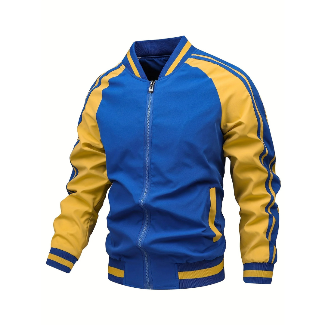 Herren Retro-Trackjacke mit Streifen – Klassische Sportjacke mit Reißverschluss