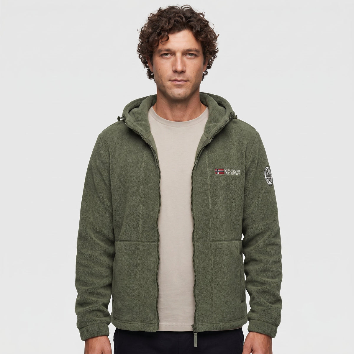 Herren Fleecejacke winddicht – mit Kapuze für Wandern und Spaziergänge