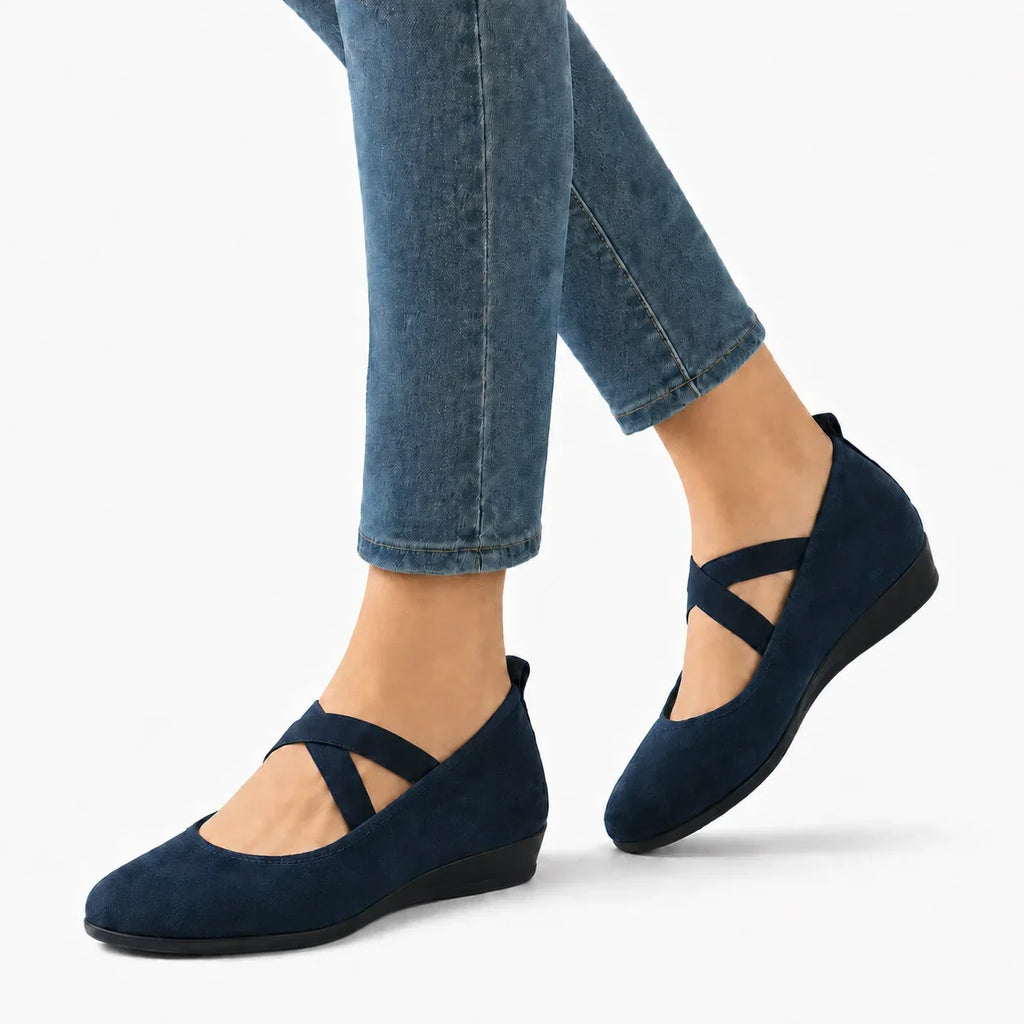 Damen-Komfort-Ballerinas mit Fußgewölbestütze