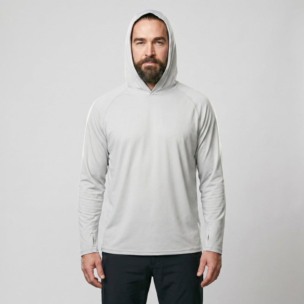 Herren UV-Hoodie UPF 50+ – leicht, schnelltrocknend mit Daumenschlaufen