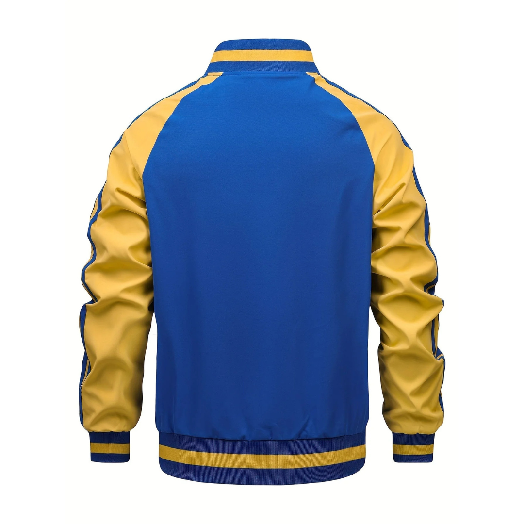 Herren Retro-Trackjacke mit Streifen – Klassische Sportjacke mit Reißverschluss