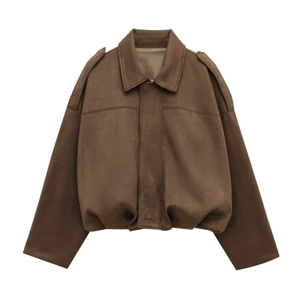 Damen Oversize Zip-Up Jacke – SoftFlow Urban Mantel